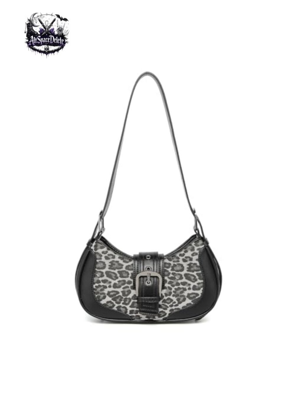 Y2K Leopard Print Vegan Leather Crescent Crossbody Bag